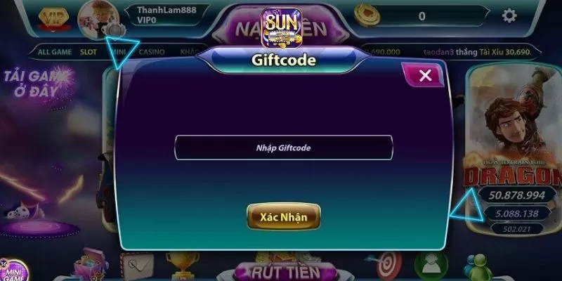 Đăng ký tài khoản Sun52 nhận ngay đãi ngộ 50K miễn phí 3 Tặng giftcode ưu đãi hấp dẫn
